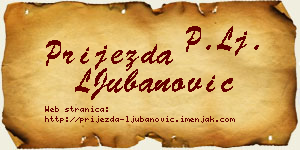 Prijezda LJubanović vizit kartica